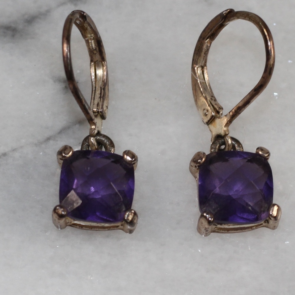 Amethyst Dangle Drop Earrings